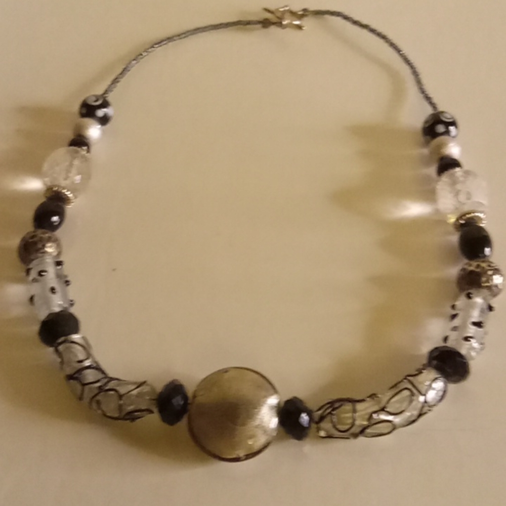 Unique glass beads necklace